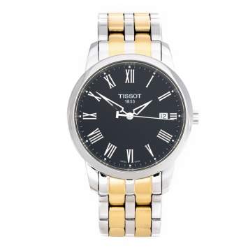 Pre Owned Tissot Black Two-Tone Stainless Steel Classic Dream T033410A Men's Wristwatch 38 mm