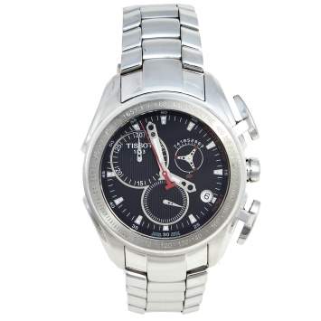 Pre Owned Tissot Black Stainless Steel T-Sport T018617B Men's Wristwatch 43 mm