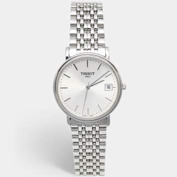Pre Owned Tissot Silver Stainless Steel T-Classic Everytime T870/970 Men's Wristwatch 34 mm