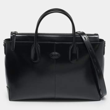 Pre Owned Tod's Di Bag Medium Black Leather Briefcase