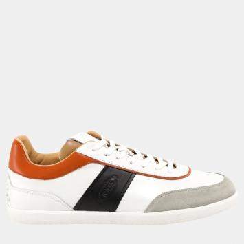 Tod'S White Leather and Suede Sneakers EU 41