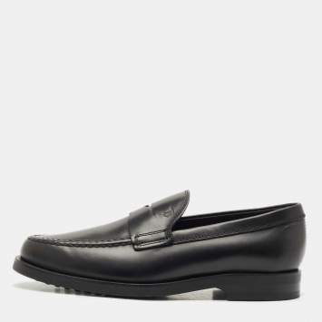Tod's Black Leather Penny Penny Loafers Size 39.5