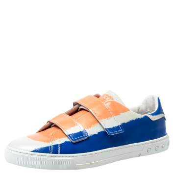 Pre Owned Tod's Multicolor Leather Velcro Strap Sneakers Size 43