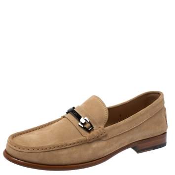 Pre Owned Tod’s Beige Suede Macro Clamp Mocassins Size 43