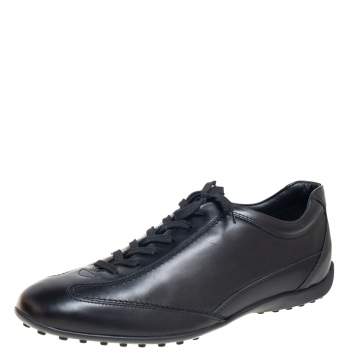 Pre Owned Tod's Black Leather Low-Top Sneakers Size 42