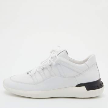 Pre Owned Tod's White Leather Low Top Sneakers Size 39.5