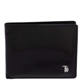 Pre Owned Tod's Black Textured Leather Bifold Wallet
