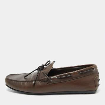 Pre Owned Tod's Brown Leather Loafers Size 41.5