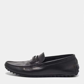 Pre Owned Tod's Black Leather Loafers Size 41.5