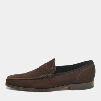 Pre Owned Tod's Brown Suede Penny Loafers Size 43