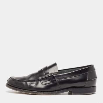 Pre Owned Tod's Black Leather Penny Loafers Size 41