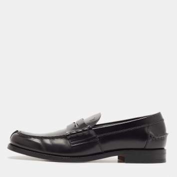 Pre Owned Tod's Black Patent Leather Penny Loafers Size 44