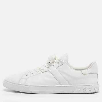 Tod's White Leather Low Top Lace Up Sneakers Size 45.5