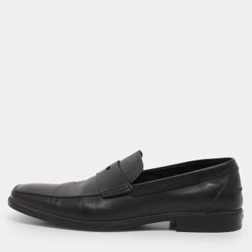 Pre Owned Tod's Black Leather Penny Loafers Size 45.5