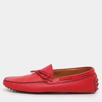 Pre Owned Tod's for Ferrari Leather City Gommino Loafers Size 45.5