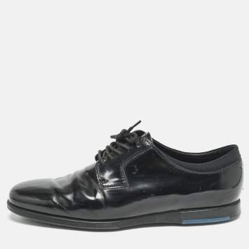 Pre Owned Tod's Black Leather Lace Up Derby Size 41.5