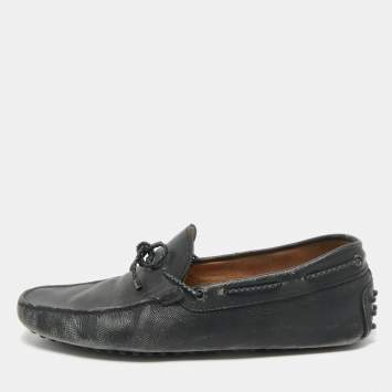 Pre Owned Tod's Black Leather Gommino Loafers Size 43