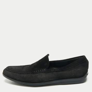 Tod's Black Suede Slip On Loafers Size 42