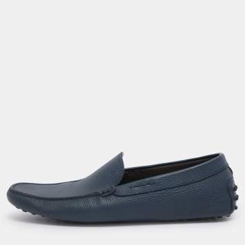 Pre Owned Tod's Blue Leather Loafers Size 43