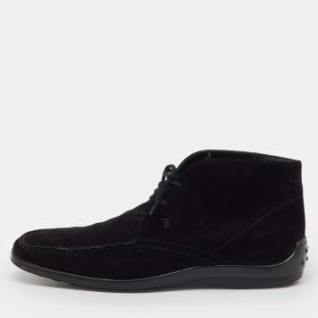 Pre Owned Tod’s Black Suede Lace Up Desert Boots Size 43