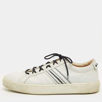 Pre Owned Tod's White Leather Low Top Sneakers Size 45