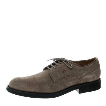 Pre Owned Tod's Light Brown Suede Lace Up Oxfords Size 48