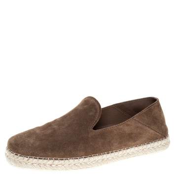 Pre Owned Tod’s Brown Suede Collapsible-heel Espadrille Loafers Size 39.5
