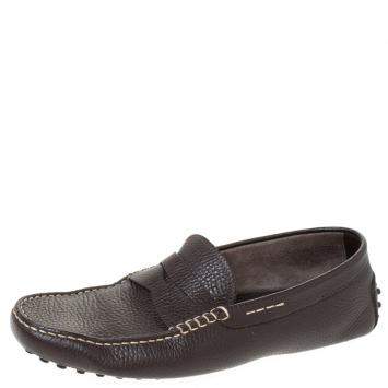 مملوكة مسبقًا Tod's Dark Brown Leather Penny Driving Loafer Size 41.5