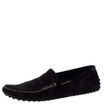Pre Owned Tod's Black Suede Penny Loafers Size 43