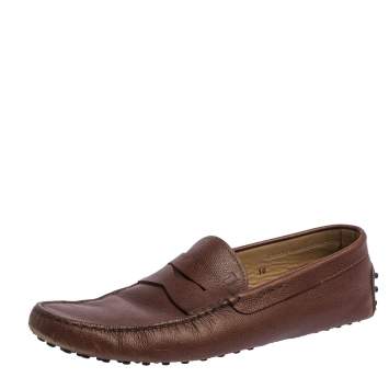 Pre Owned Tod’s Brown Leather Penny Loafers Size 44.5