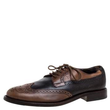 Pre Owned Tod's Brown Brogue Leather Lace Up Derby Size 41