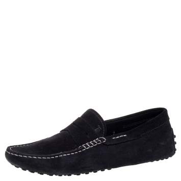 Pre Owned Tod's Black Suede Loafers Size 41