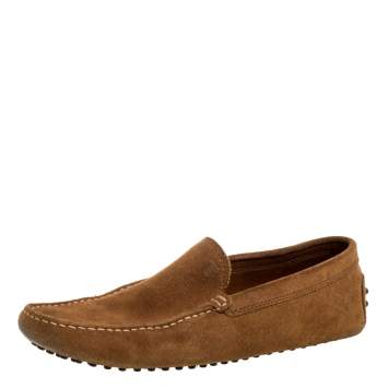 Pre Owned Tod's Brown Suede Slip On Loafers Size 41.5