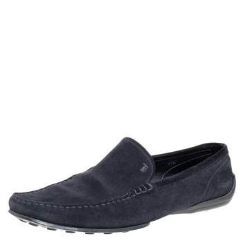Pre Owned Tods Black Suede City Gommino Slip On Driving Loafer Size 46.5