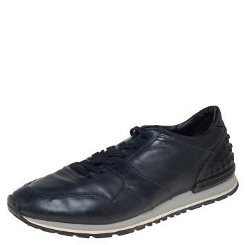Pre Owned Tod's Blue Leather Low Top Sneakers Size 45