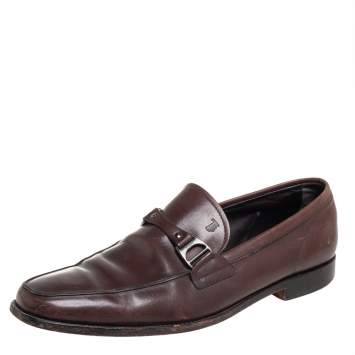 مملوكة مسبقًا Tod's Brown Leather Slip On Loafers Size 43