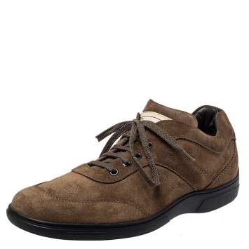 Pre Owned Tod's Suede Olive Green Lace Up Sneaker Size 43