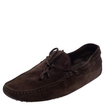 مملوكة مسبقًا  Tod's Brown Suede Bow Slip On Loafers Size 45