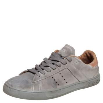 Pre Owned Tod's Grey Suede Low Top Snekaers Size 44