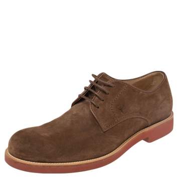 Pre Owned Tod's Brown Suede Lace Up Derby Size 42.5