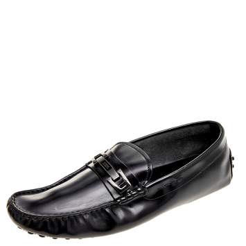 Pre Owned Tods Black Leather  Buckle  Loafers Size 41.5