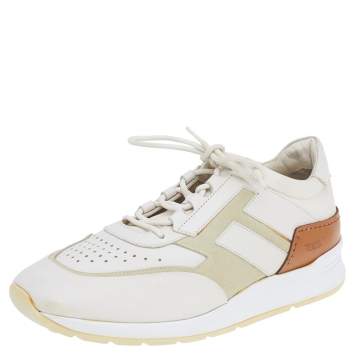Pre Owned Tod's Multicolor Leather And Suede Lace Up Sneakers Size 42