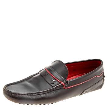 مملوكة مسبقًا Tod's By Ferrari Brown Leather Bow Slip On Loafers Size 40