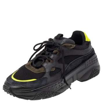 Pre Owned Tod's Multicolor Leather And Suede Active Sporty Lace Up Sneakers Size 41