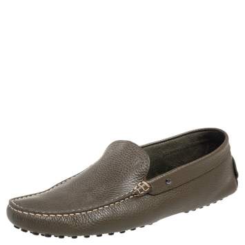 مملوكة مسبقًا Tod's Green Leather Slip On Loafers Size 41.5