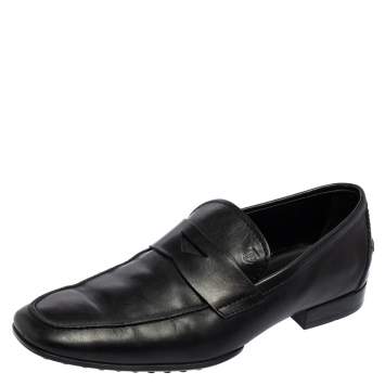 مملوكة مسبقًا Tod's Black Leather Penny Loafers Size 41.5