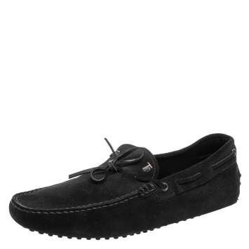 Pre Owned Tod's Black Suede Bow Loafers Size 43