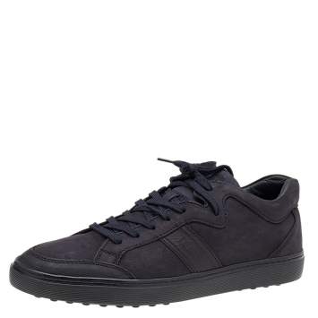 Pre Owned Tod's Midnight Blue Leather Low Top Sneakers Size 41.5