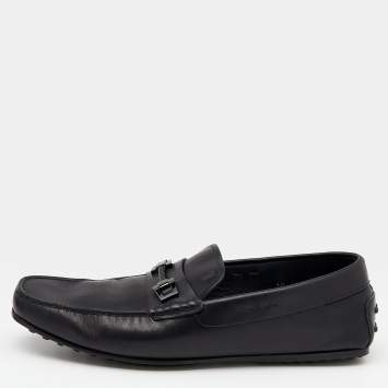 مملوكة مسبقًا Tod's Black Leather Slip On Loafers Size 44.5