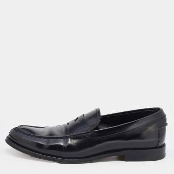 مملوكة مسبقًا Tod's Black Leather Slip on Loafers Size 42.5